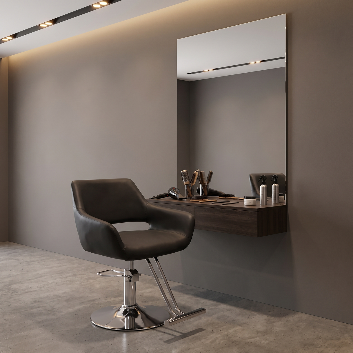 Salon Chair Velvet Black