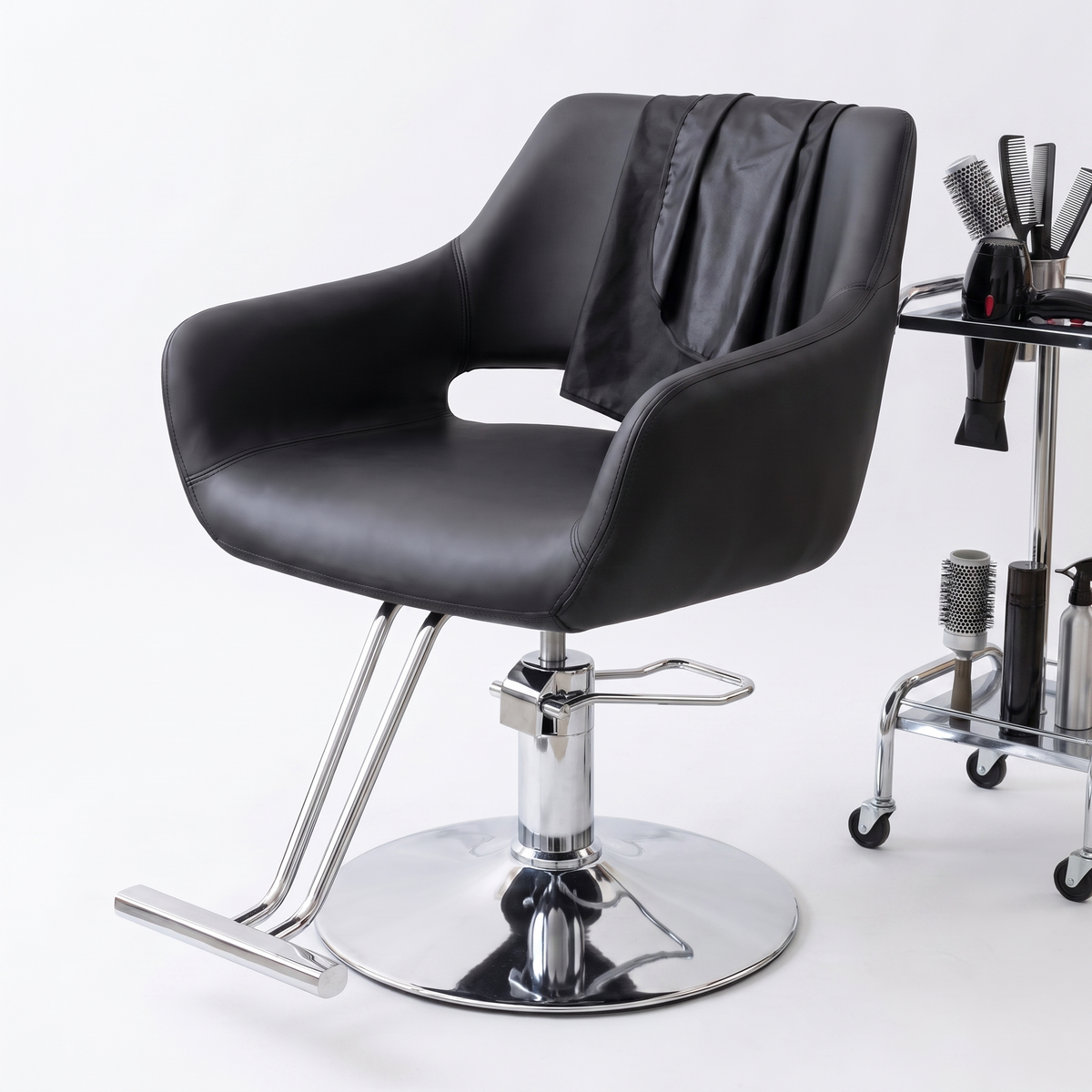 Salon Chair Velvet Black