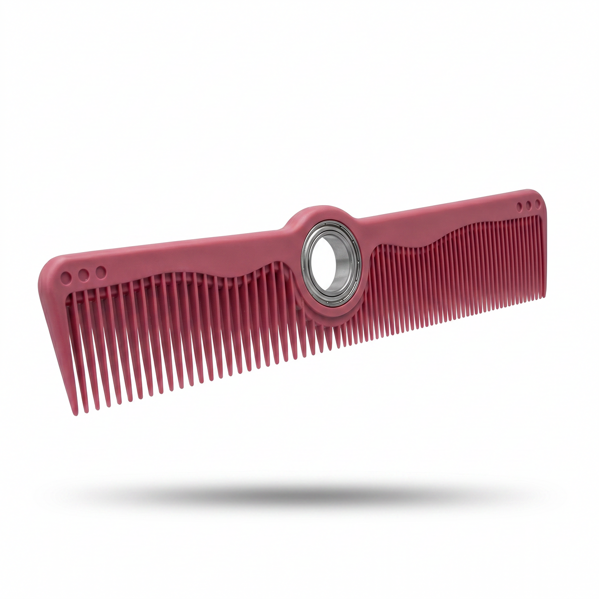 Two Size Spinner Comb - Dark Red