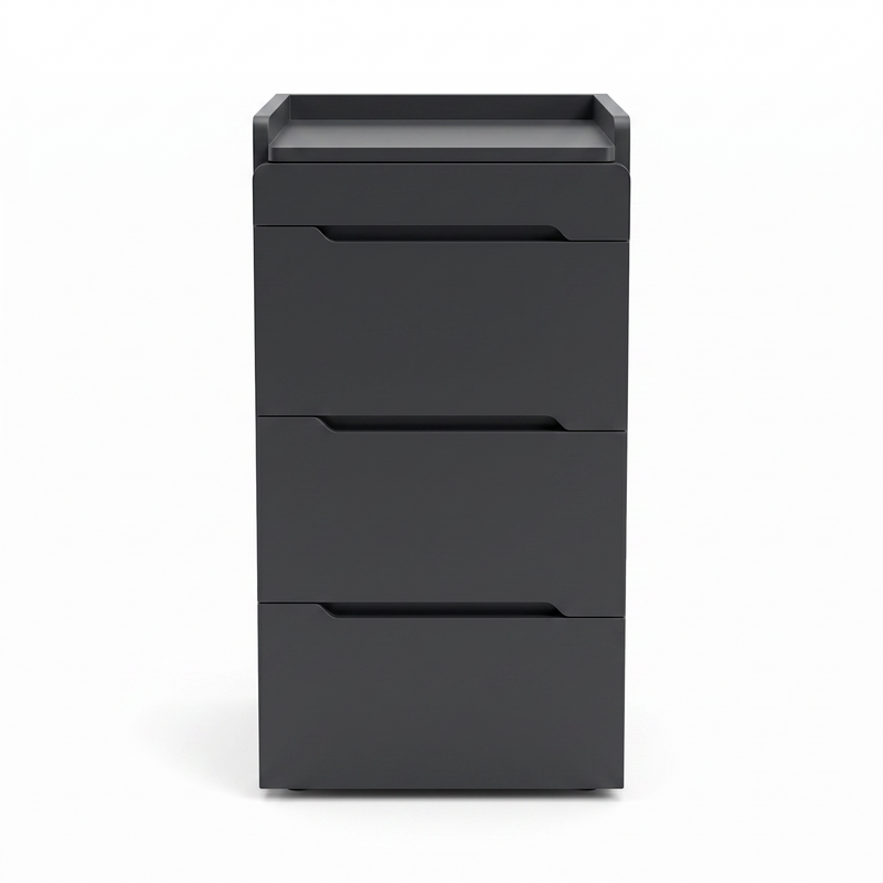 Salon Side Cabinet Crest Black