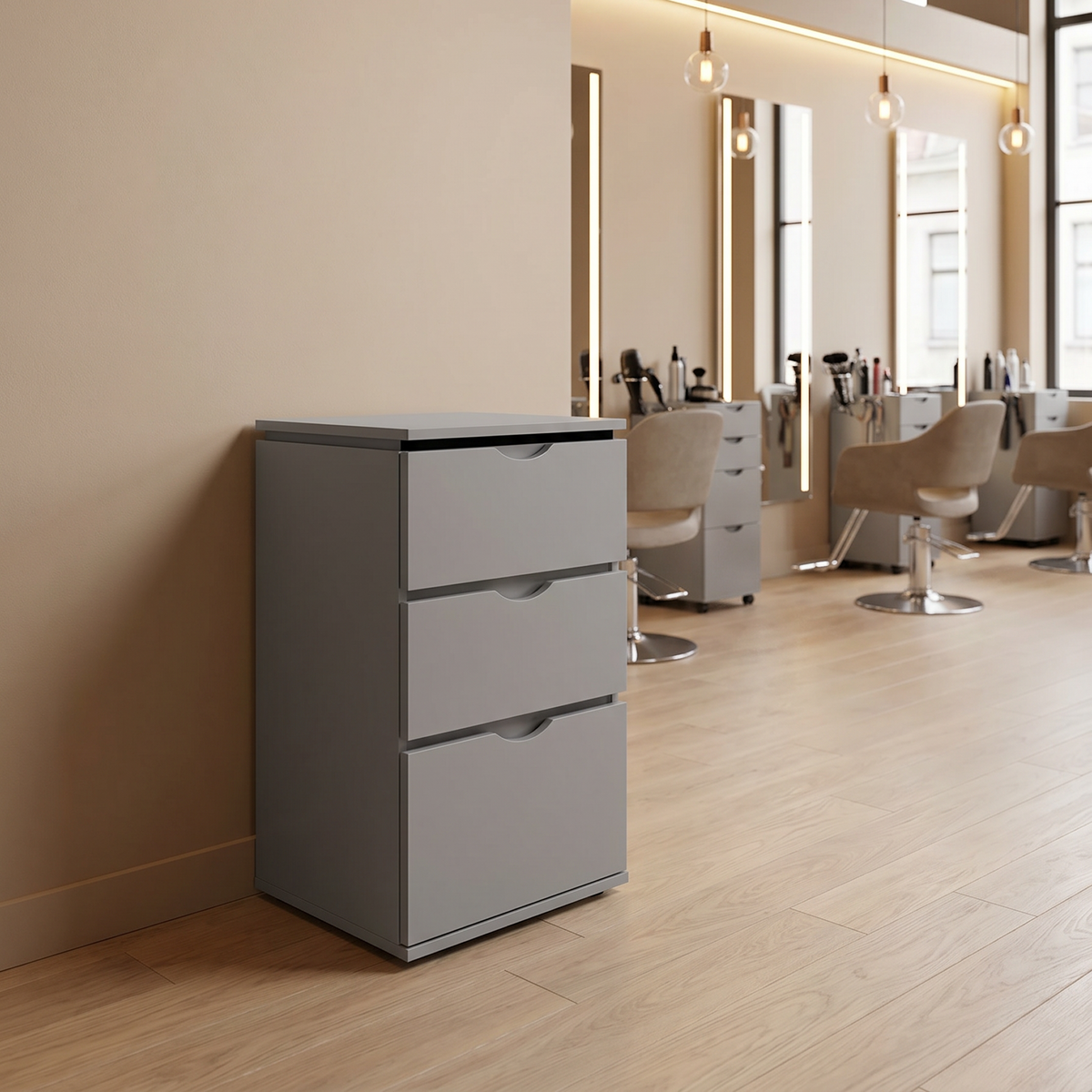 Salon Side Cabinet Ledge Grey