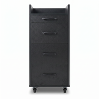 Salon Side Cabinet Ridge Black