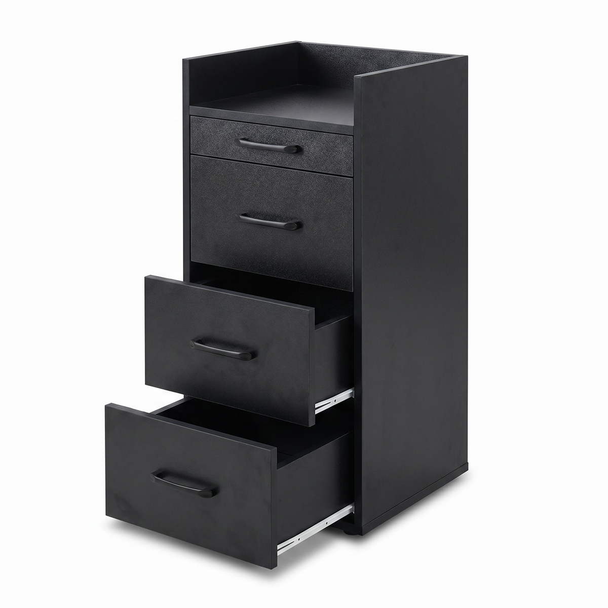 Salon Side Cabinet Ridge Black