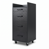 Salon Side Cabinet Ridge Black