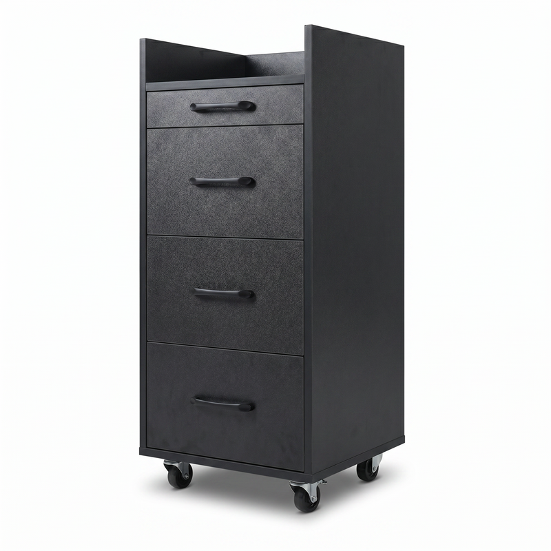 Salon Side Cabinet Ridge Black