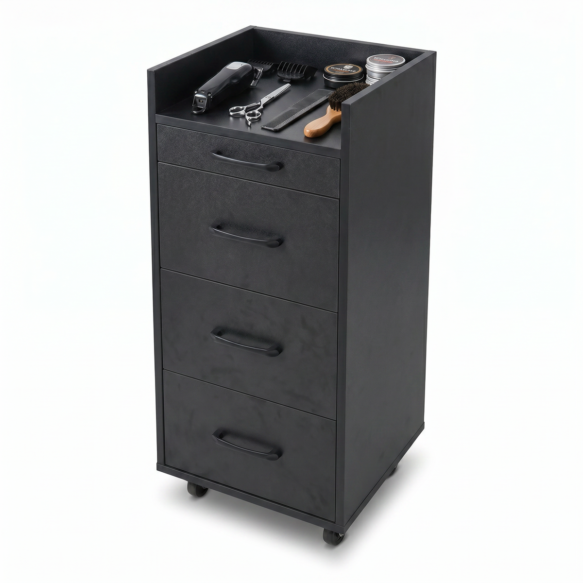 Salon Side Cabinet Ridge Black