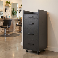 Salon Side Cabinet Ridge Black