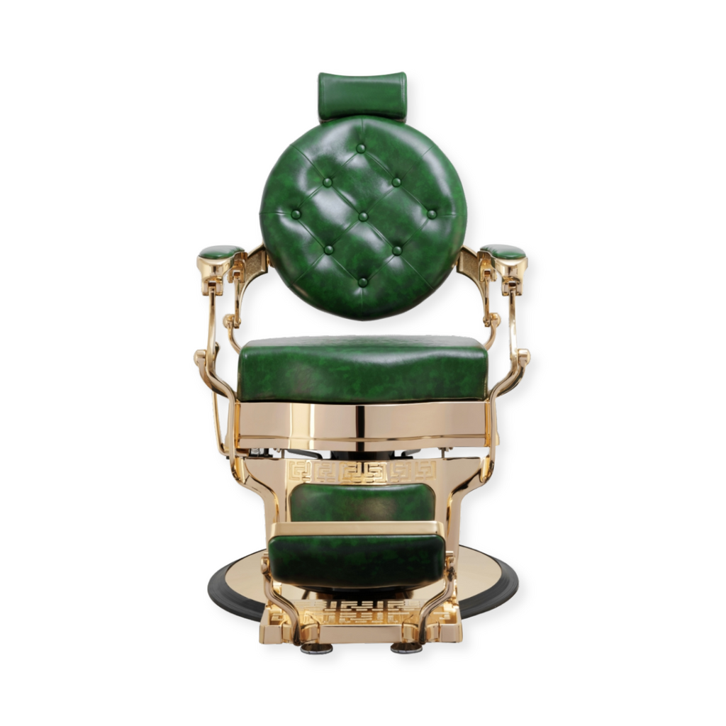 Legend Barber Chair Gold Green