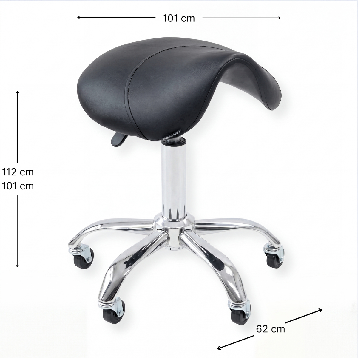 Barber Saddle Stool Silver/Black