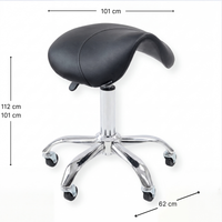 Barber Saddle Stool Silver/Black