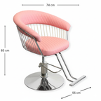 Salon Chair Luxe - Silver/Pink