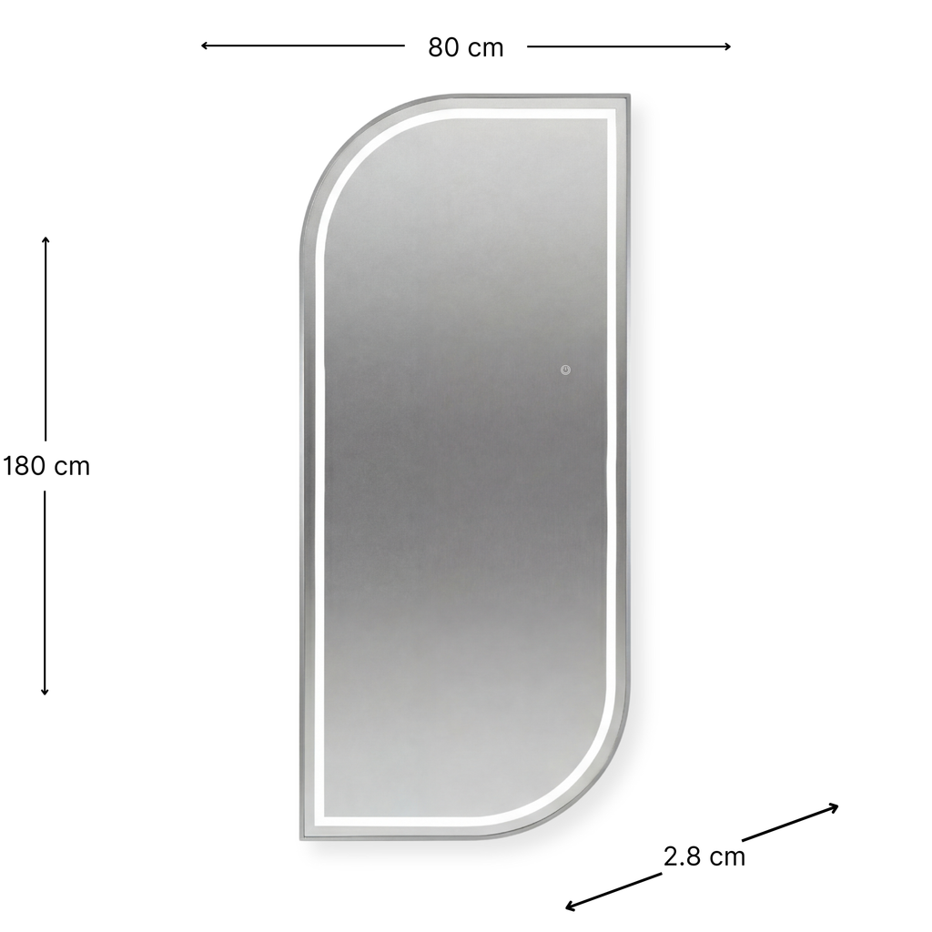 Salon Mirror Stockholm - 180x80cm - Silver