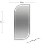 Salon Mirror Stockholm - 180x80cm - Silver