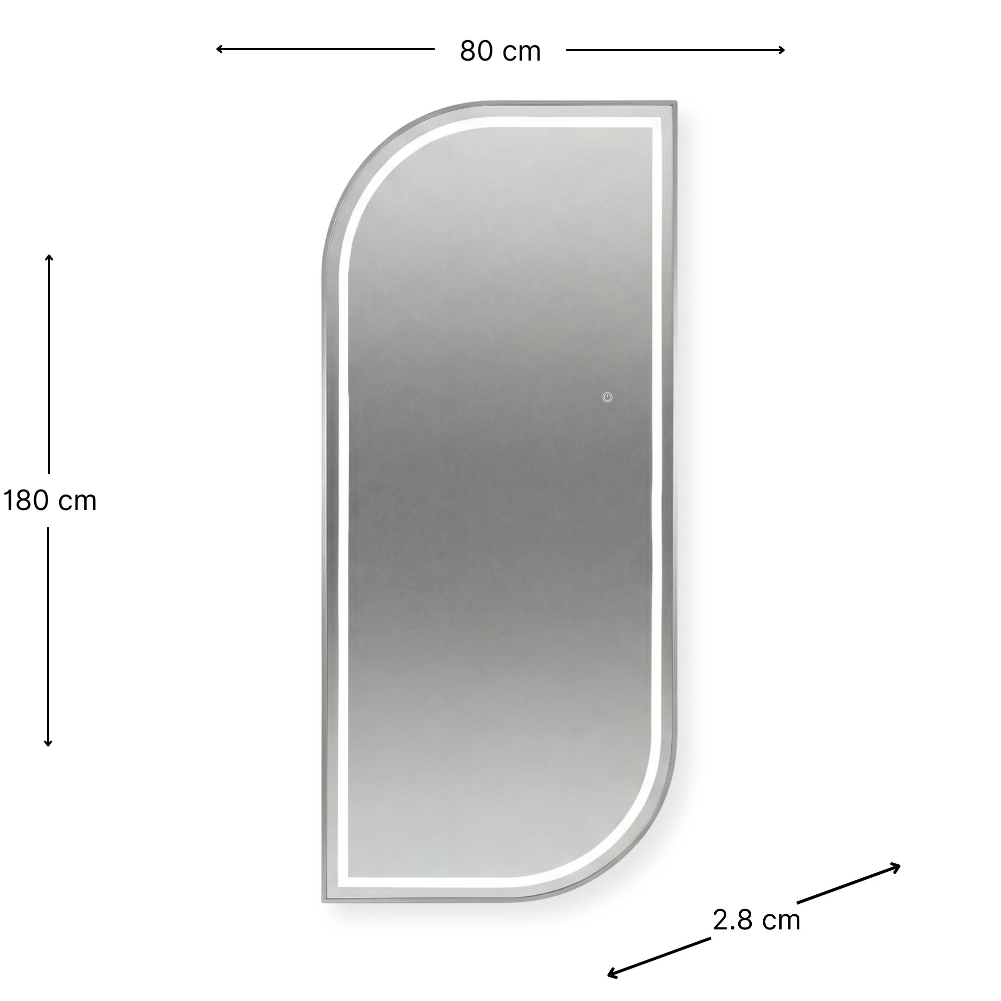 Salon Mirror Stockholm - 180x80cm - Silver