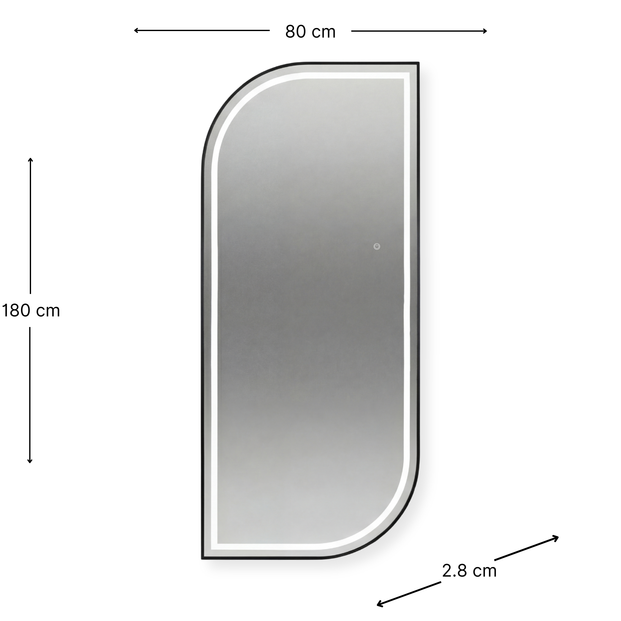 Salon Mirror Stockholm - 180x80cm - Black