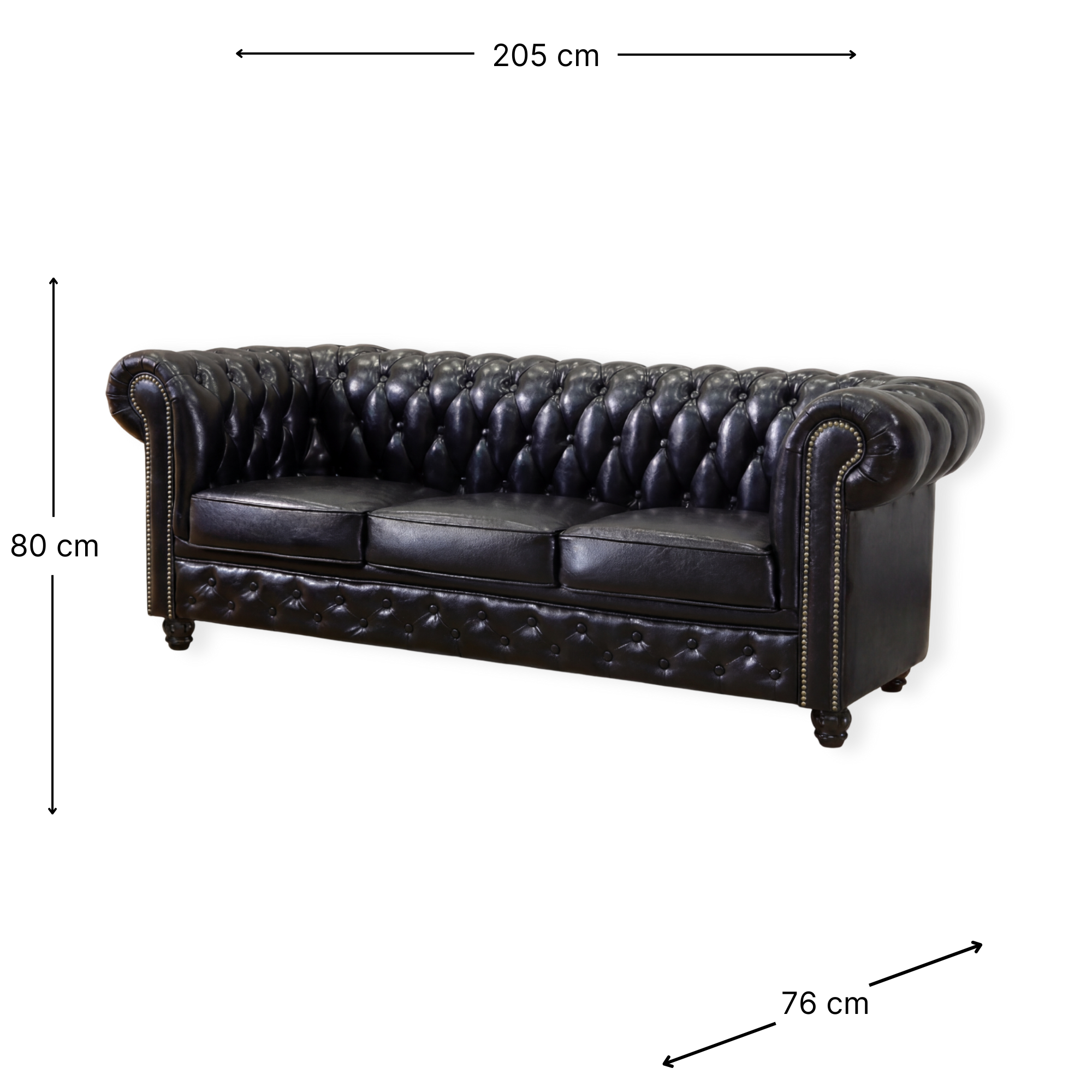 Sofa Chesterfield Black
