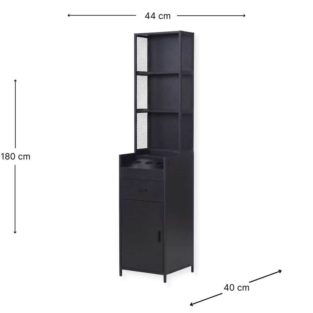 Narrow Display Cabinet  - London - Black