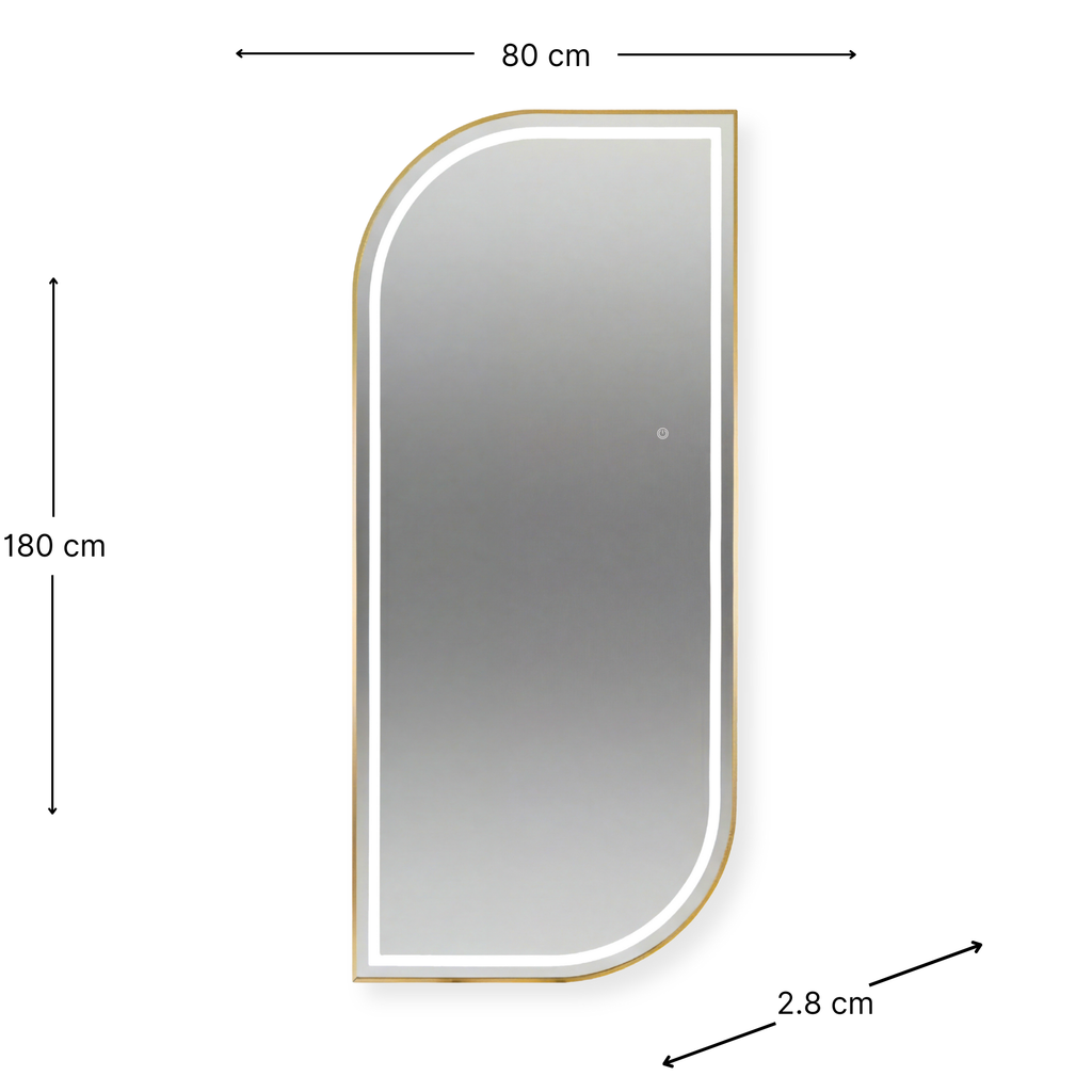 Salon Mirror Stockholm - 180x80cm - Gold