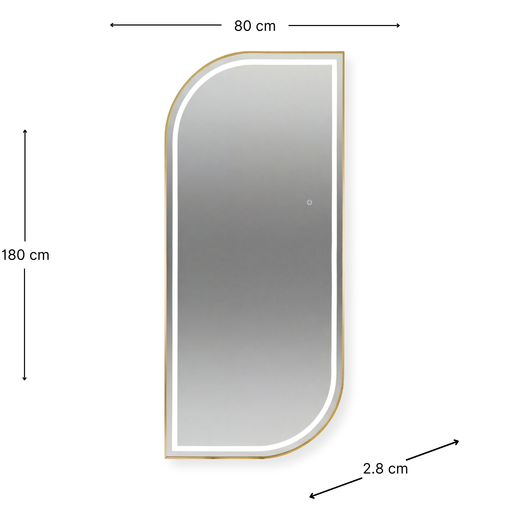 Salon Mirror Stockholm - 180x80cm - Gold