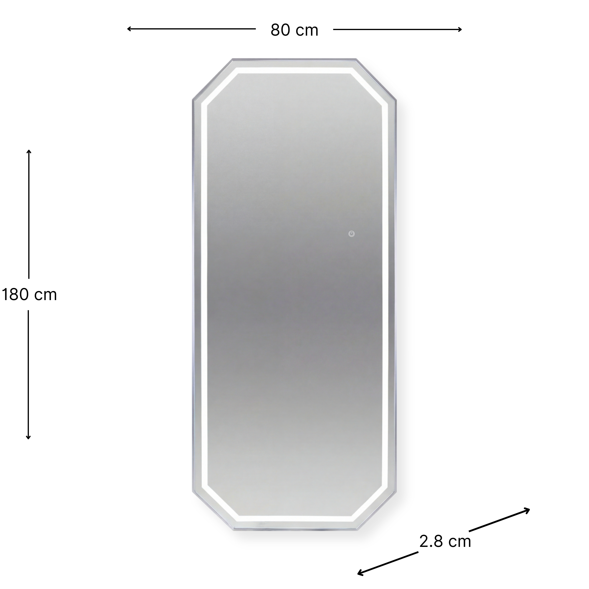 Salon Mirror Sofia - 180x80cm - Silver