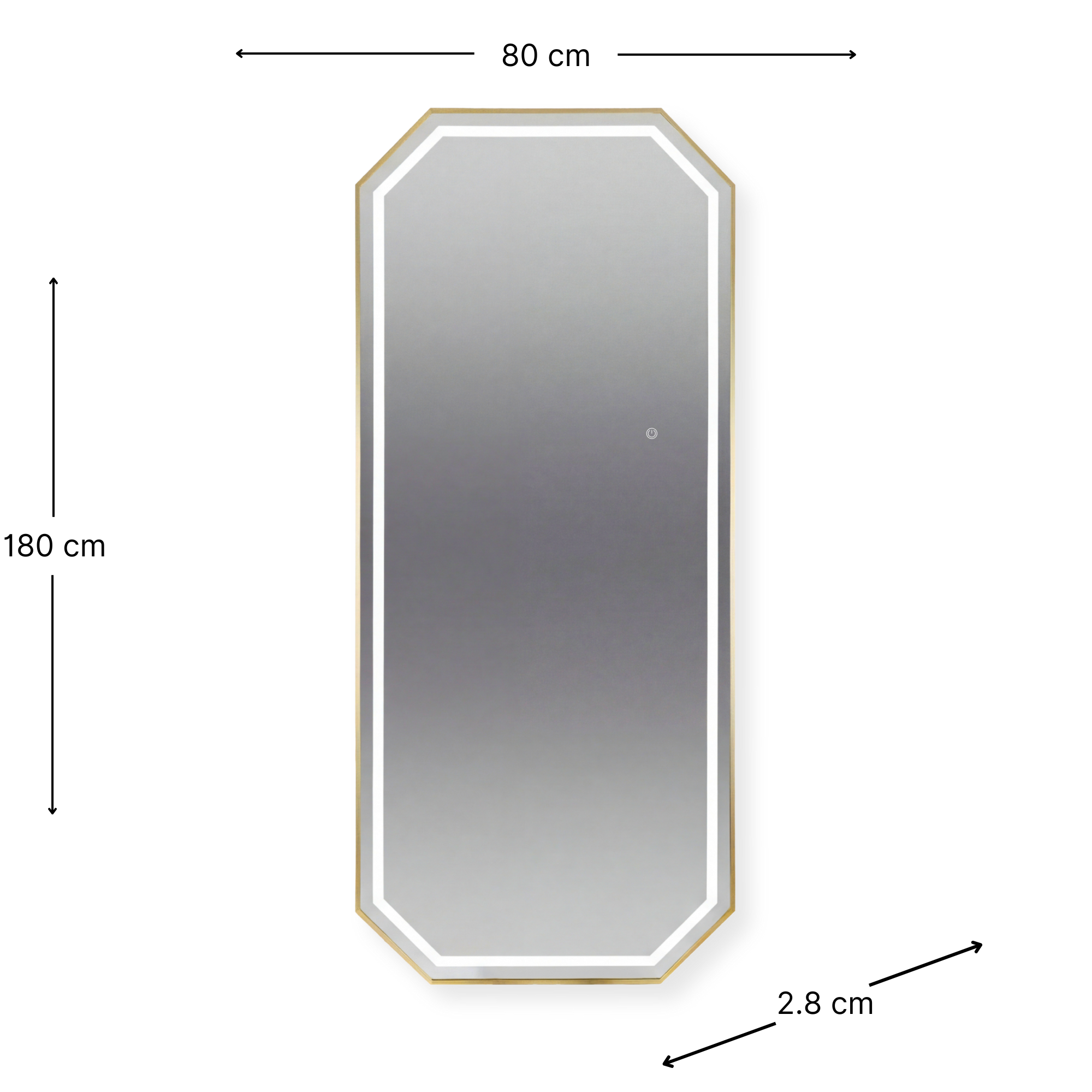 Salon Mirror Sofia - 180x80cm - Gold