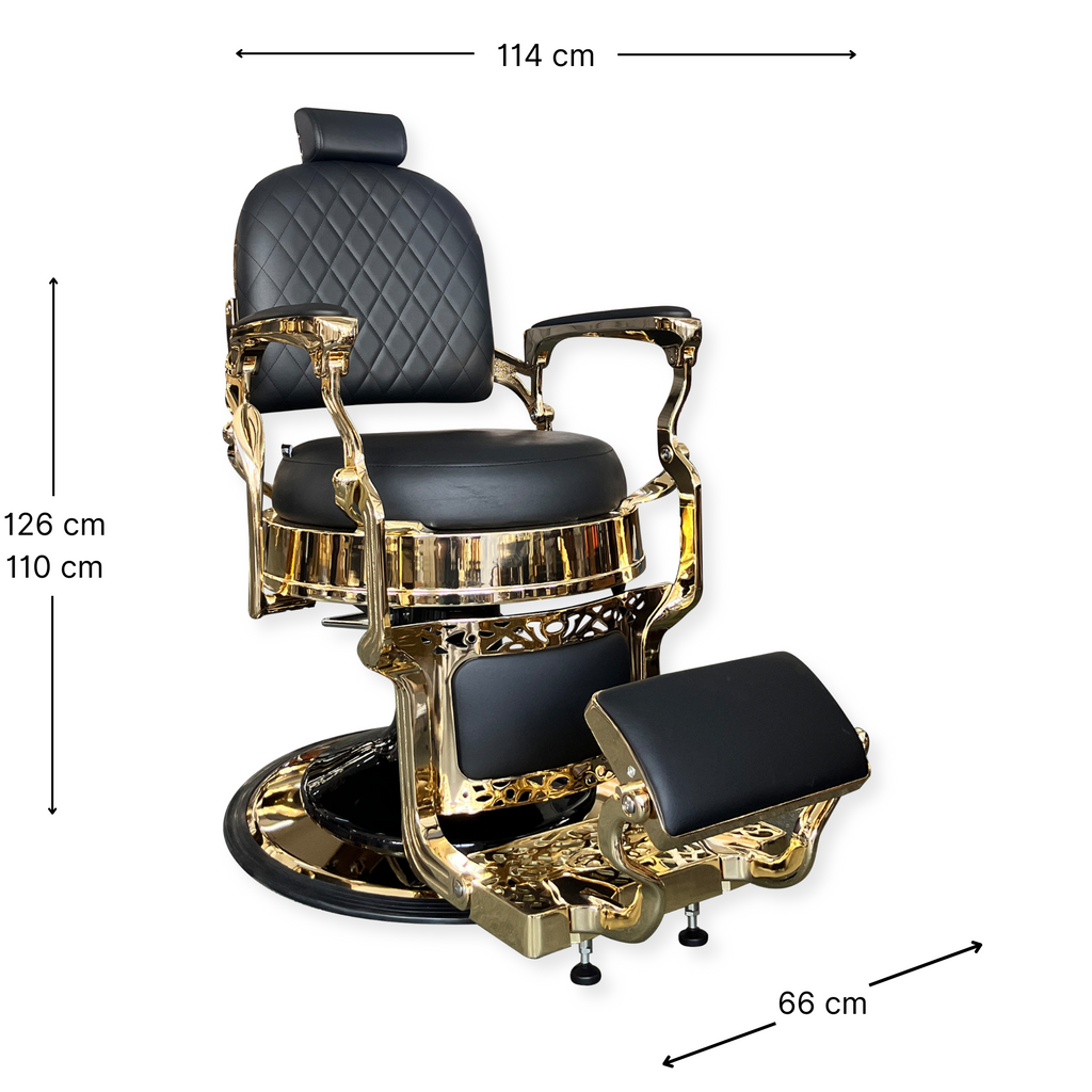 Master Barber Chair Gold Black Round