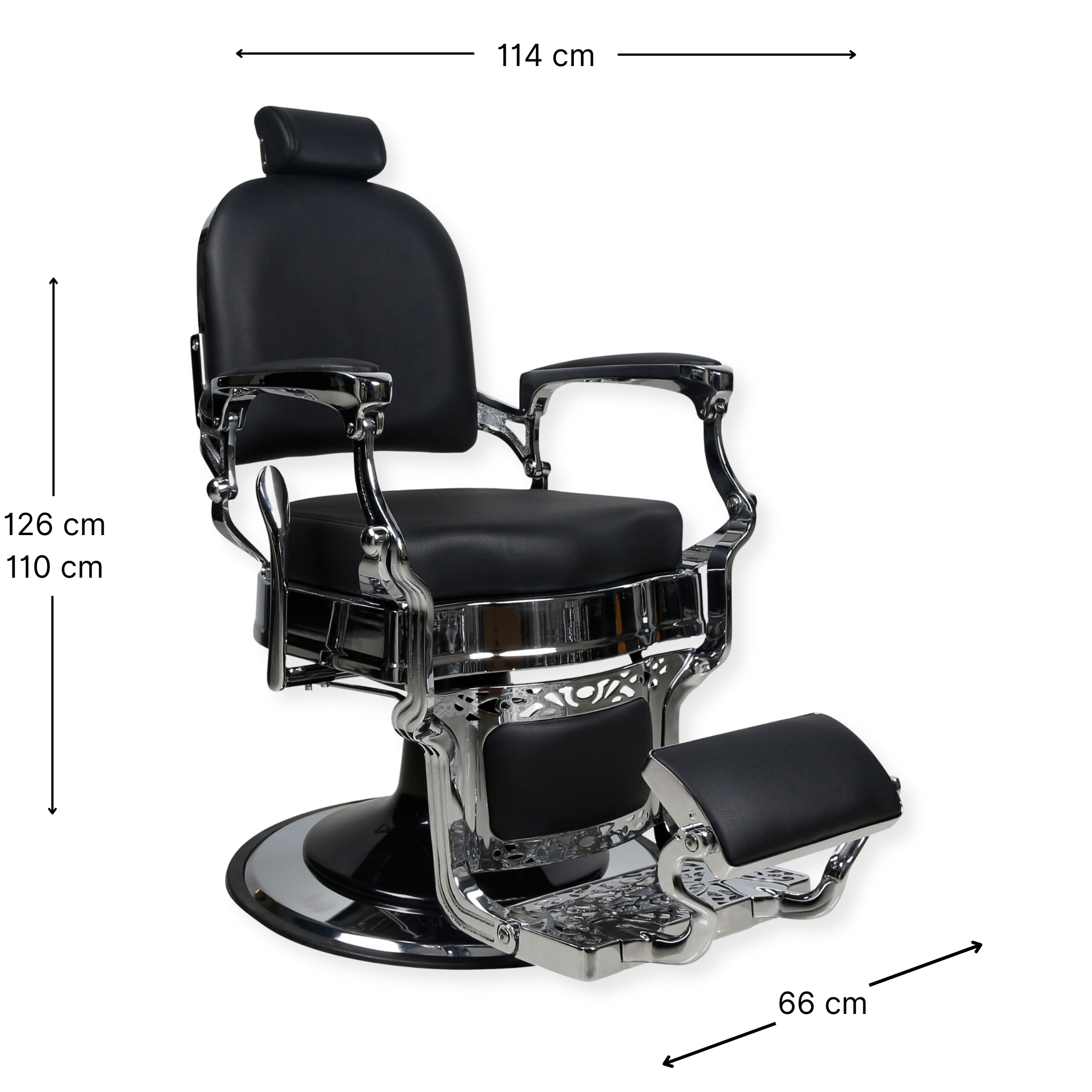 Master Barber Chair Silver Black