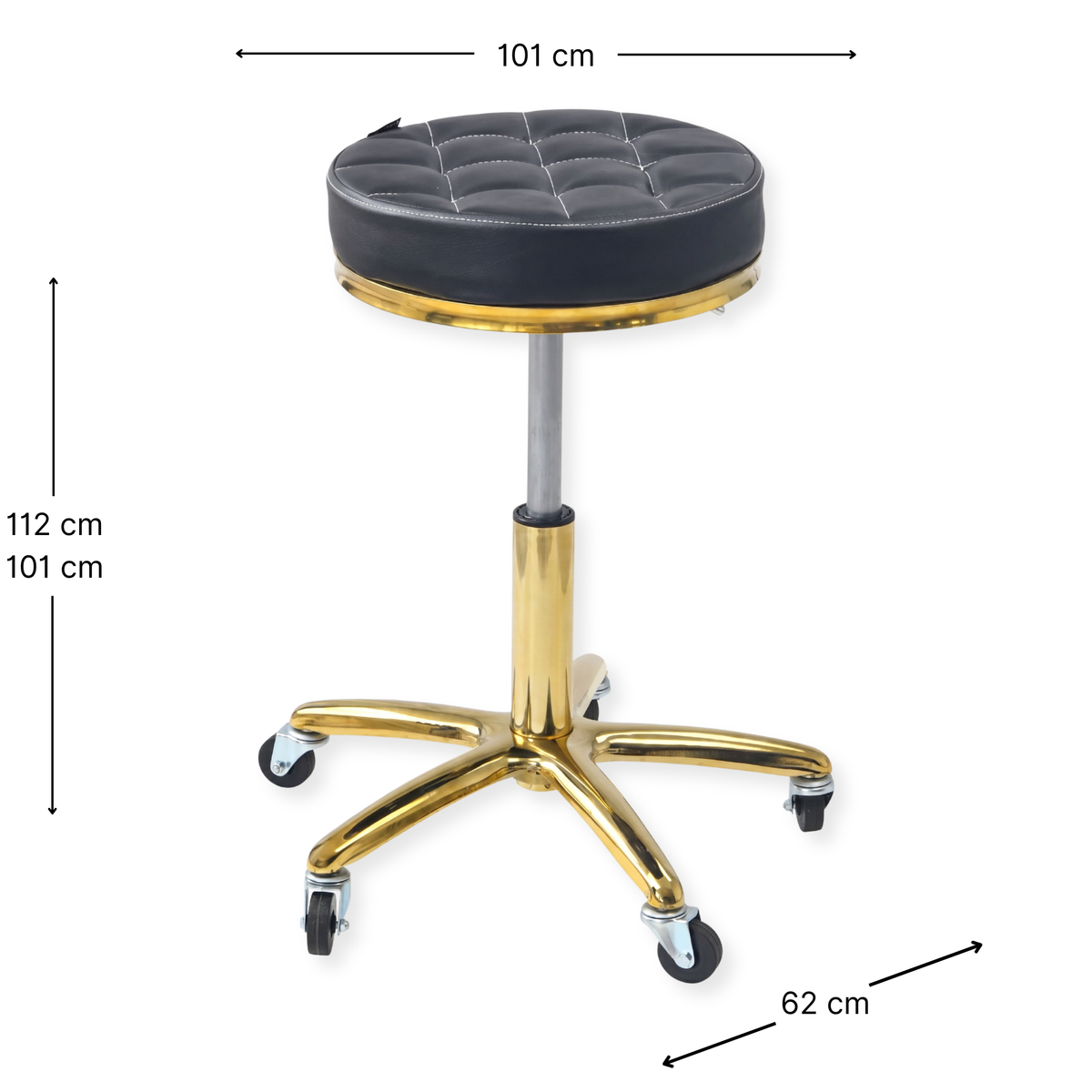 Barber Saddle Stool Gold/Black