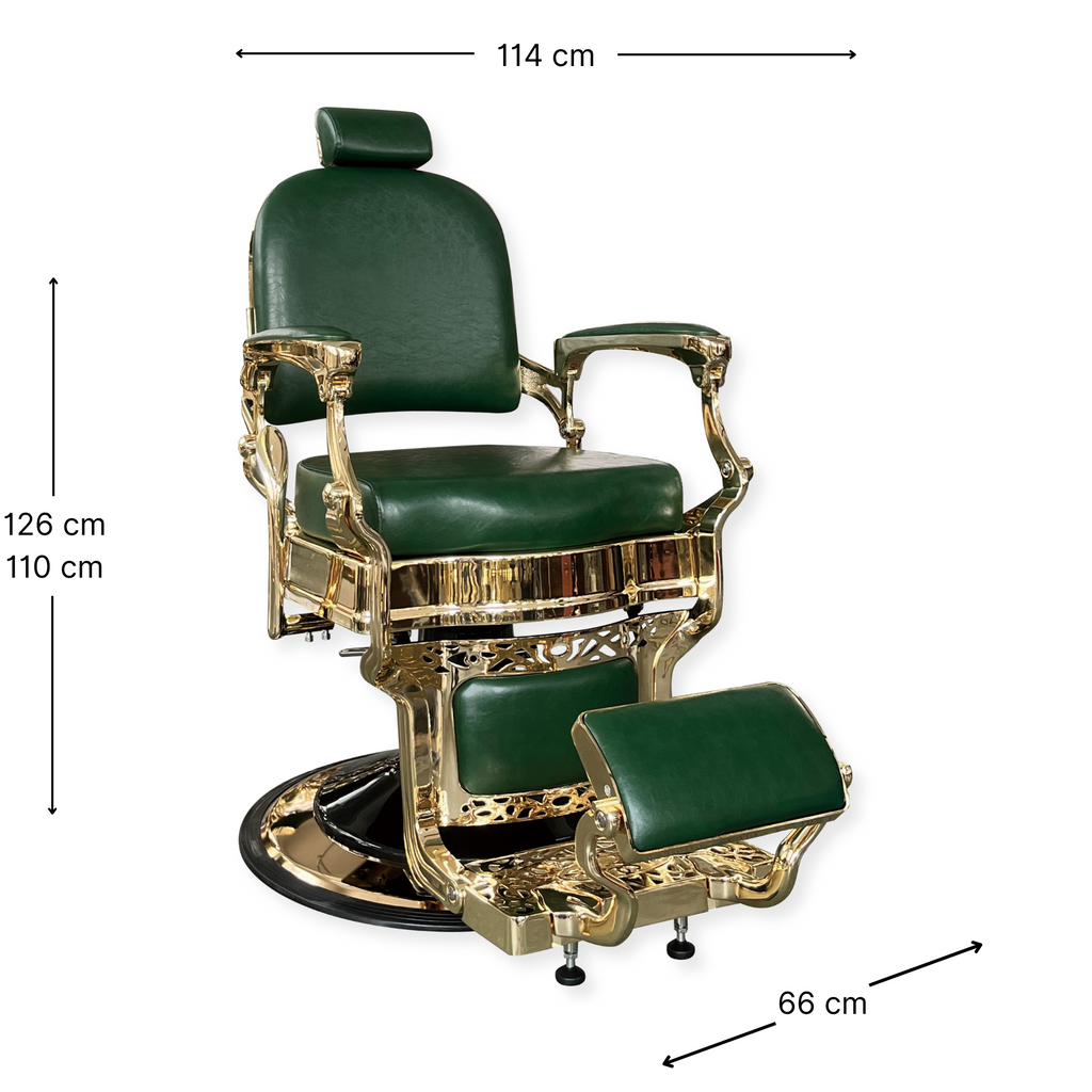 Master Barber Chair Gold Green