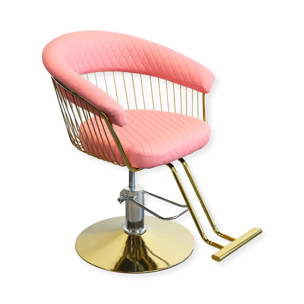 Salon Chair - Luxe - Gold/Pink