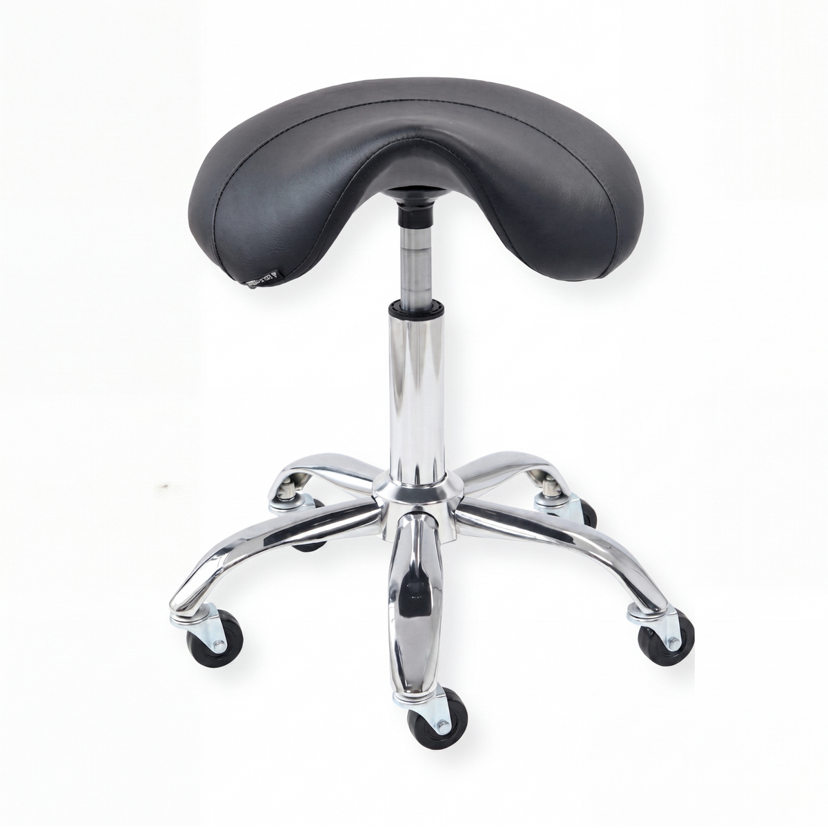 Barber Saddle Stool Silver/Black