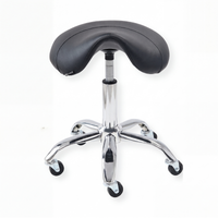 Barber Saddle Stool Silver/Black
