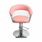 Salon Chair Luxe - Silver/Pink