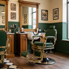 Master Barber Chair Gold Green