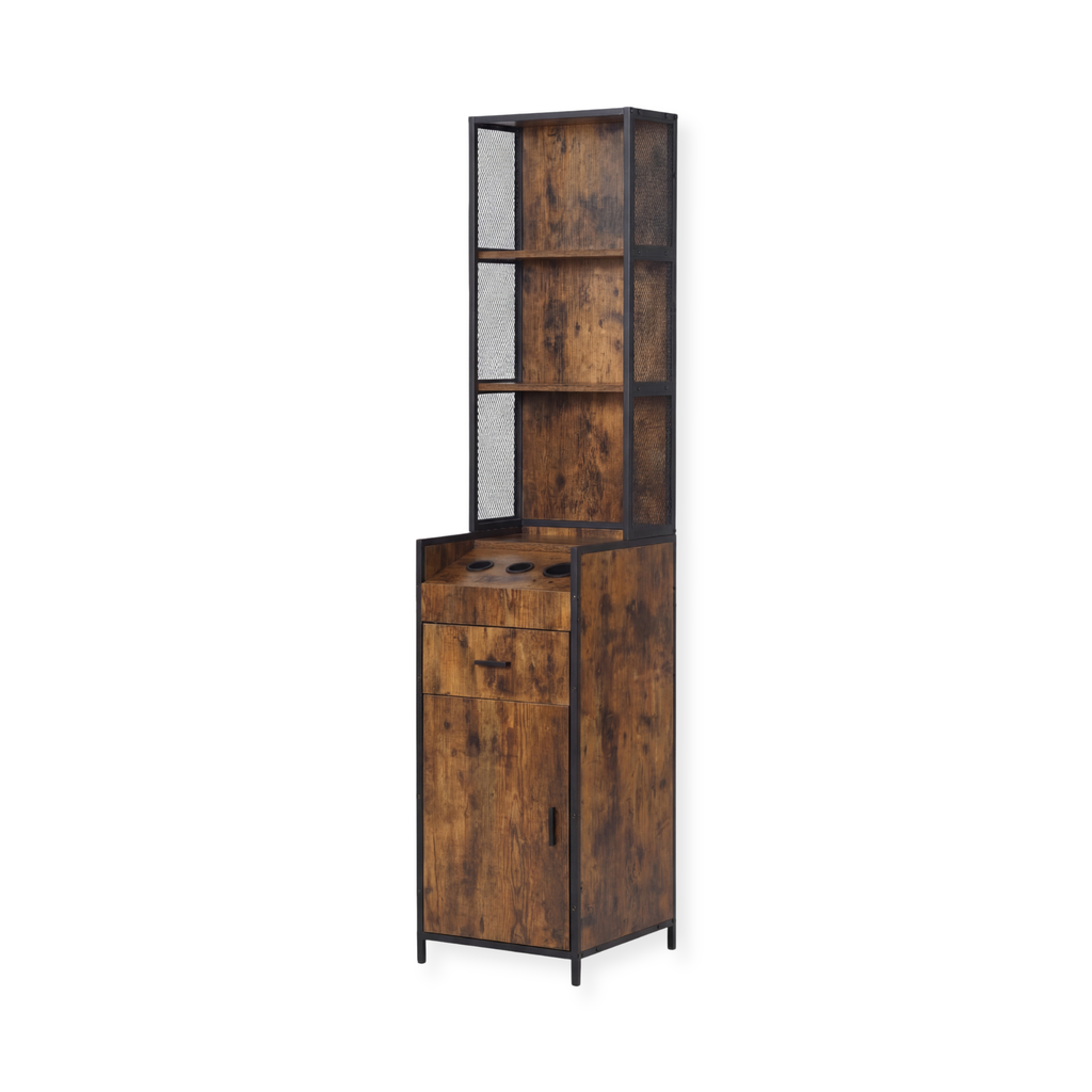 Narrow Display Cabinet - London - Brown