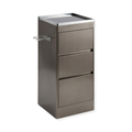 Metal Barbershop Side Table with 3 Drawers - Lira - Silver