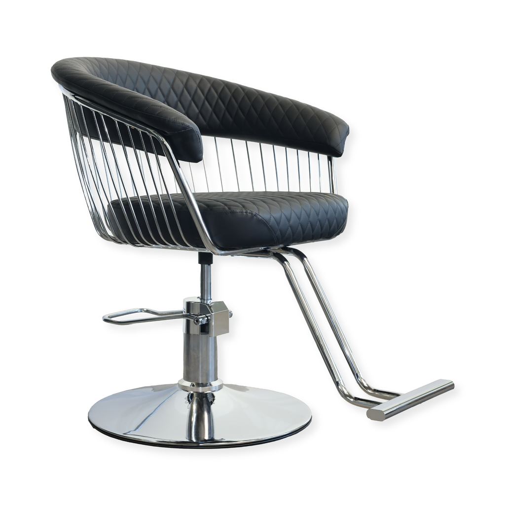 Salon Chair - Luxe - Silver/Black