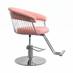 Salon Chair Luxe - Silver/Pink