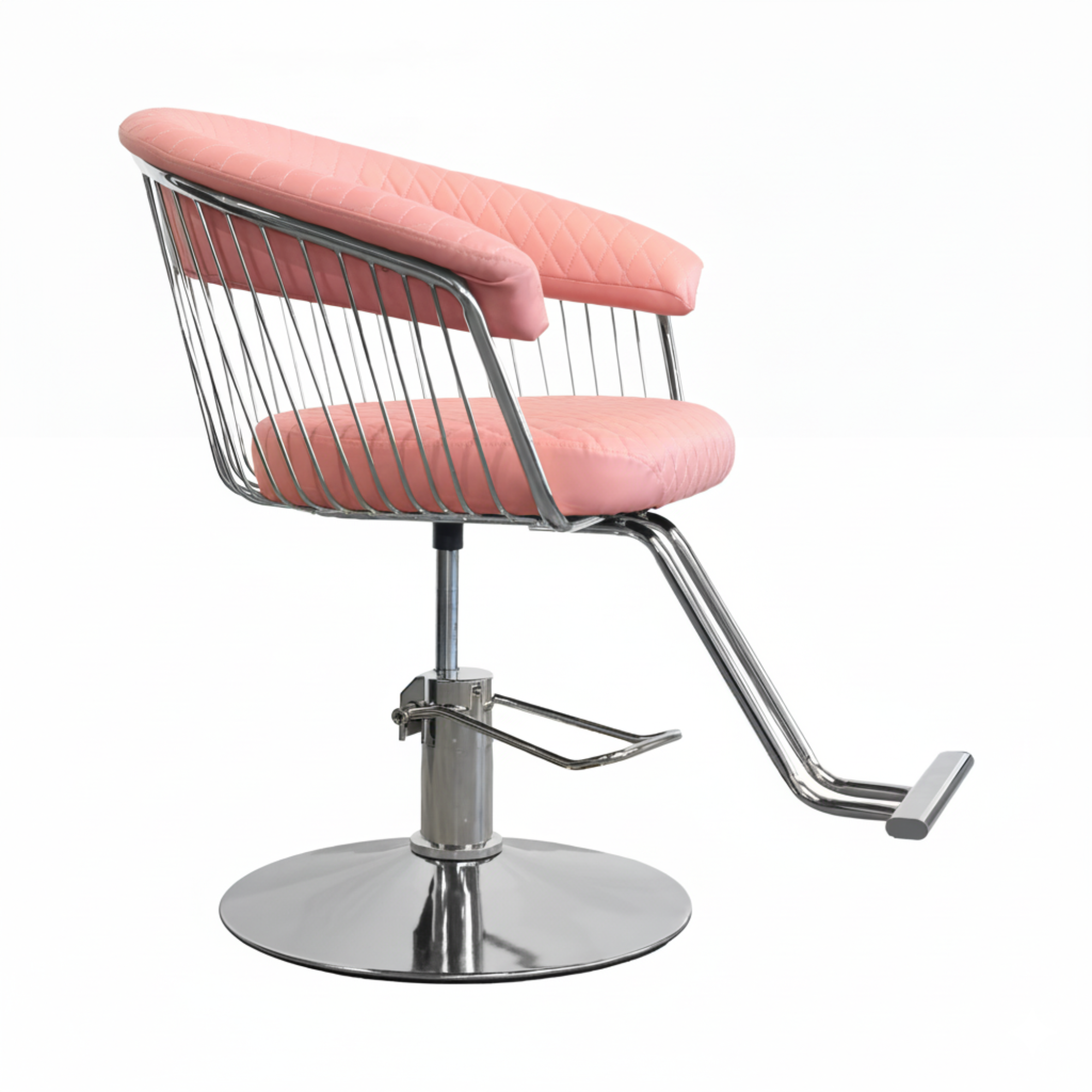 Salon Chair Luxe - Silver/Pink