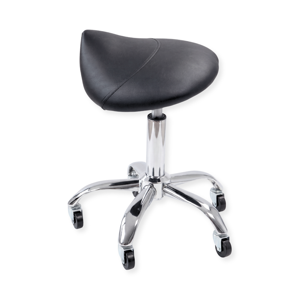 Barber Saddle Stool Silver/Black