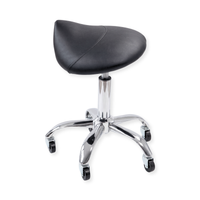 Barber Saddle Stool Silver/Black