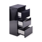 Metal Barbershop Side Table with 3 Drawers - Lira - Black