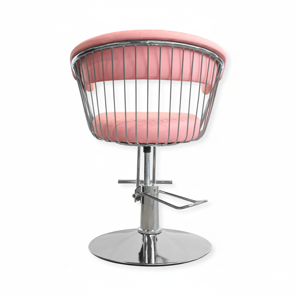 Salon Chair Luxe - Silver/Pink