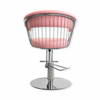 Salon Chair Luxe - Silver/Pink