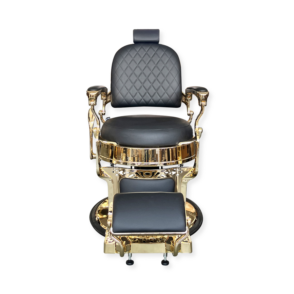Master Barber Chair Gold Black Round