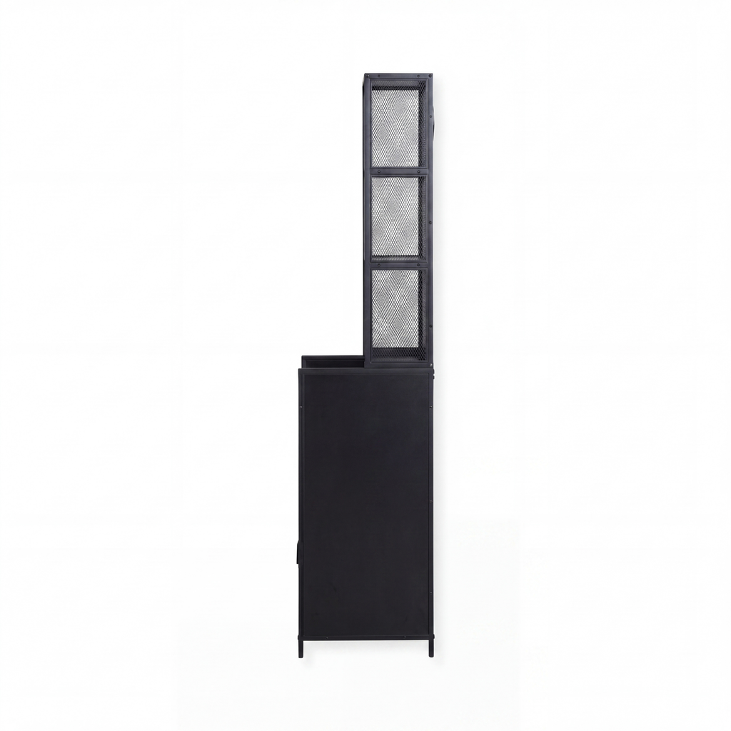 Narrow Display Cabinet  - London - Black