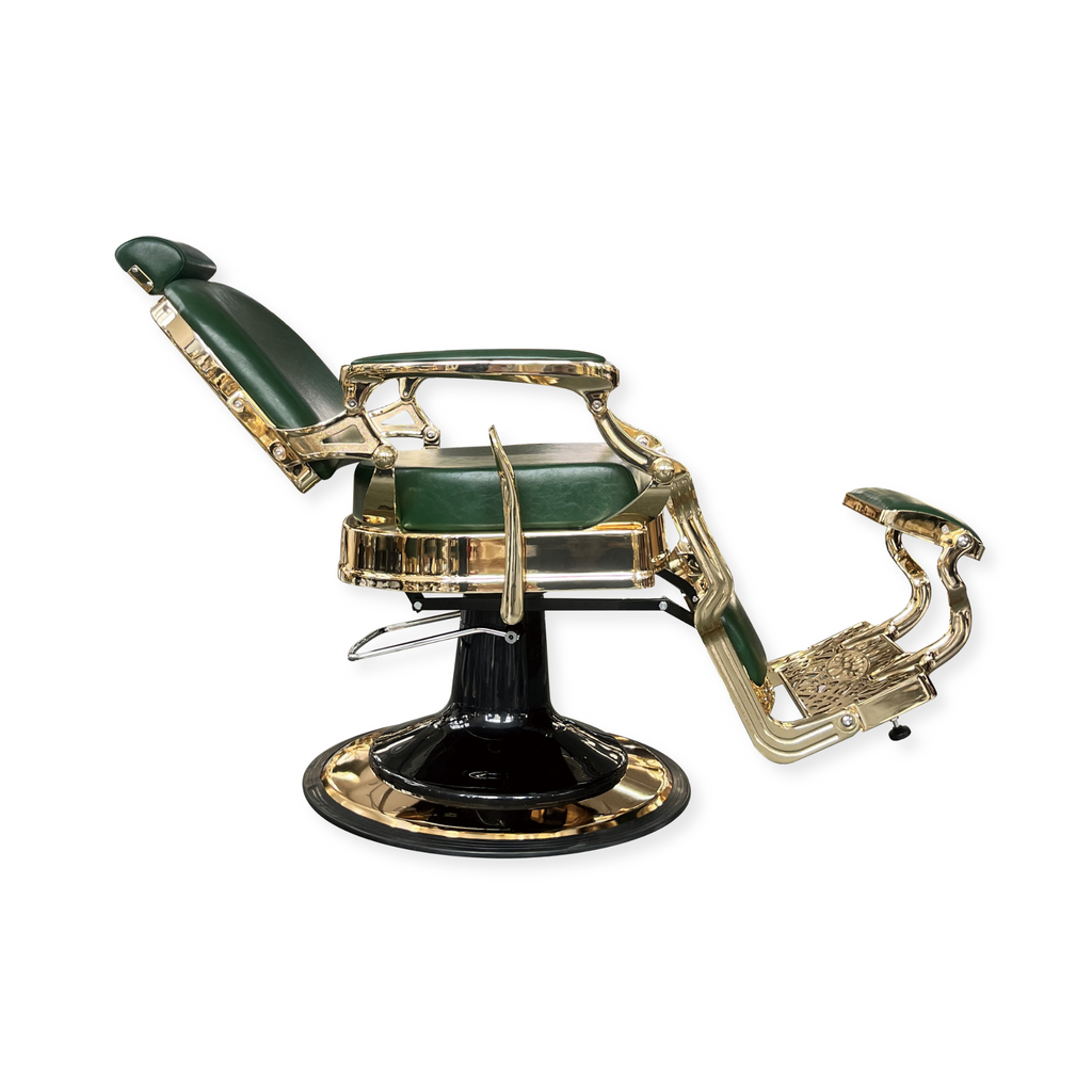Master Barber Chair Gold Green