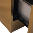 Metal Barbershop Side Table with 3 Drawers - Lira - Gold