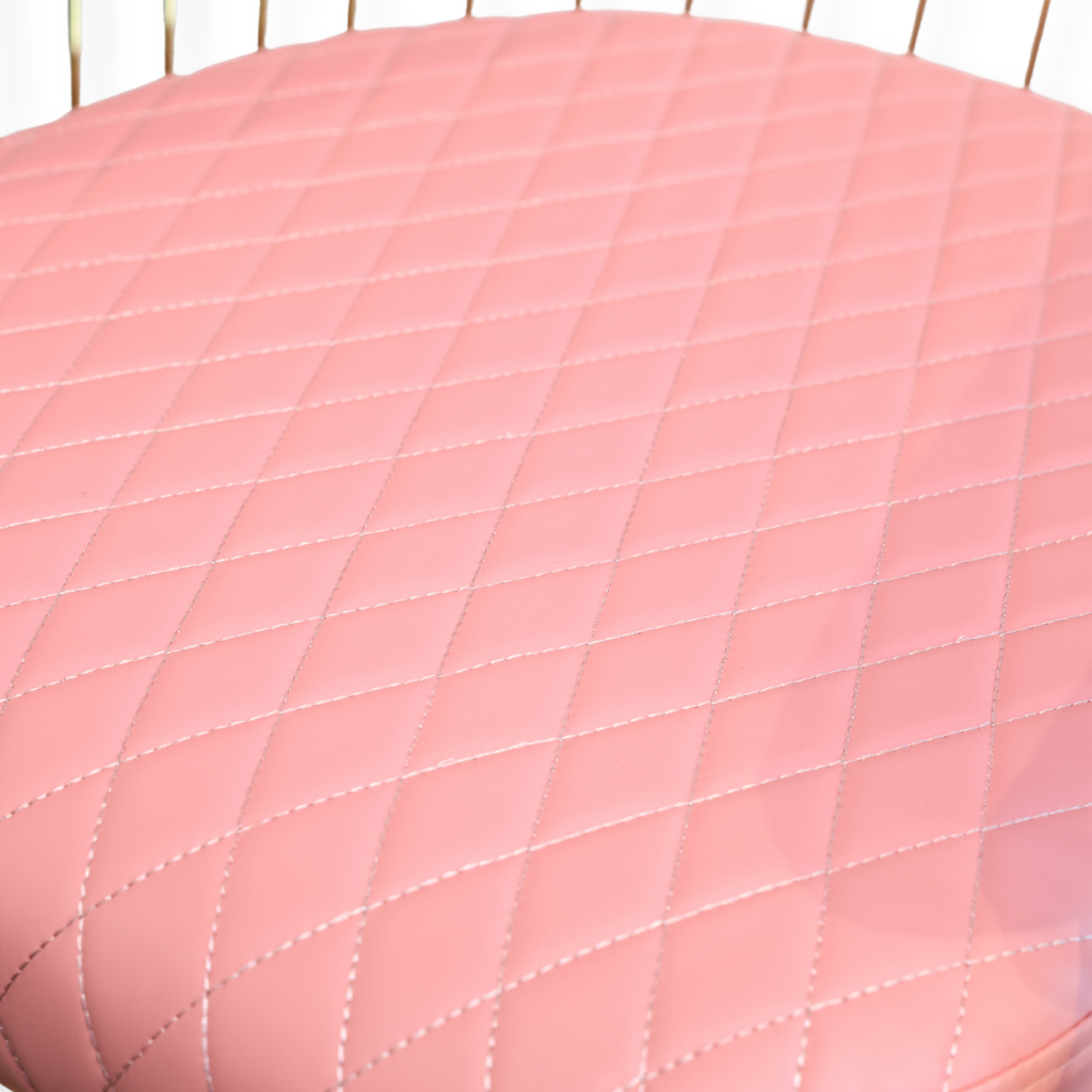 Salon Chair Luxe - Silver/Pink