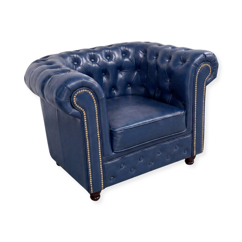 Armchair Chesterfield Dark Blue